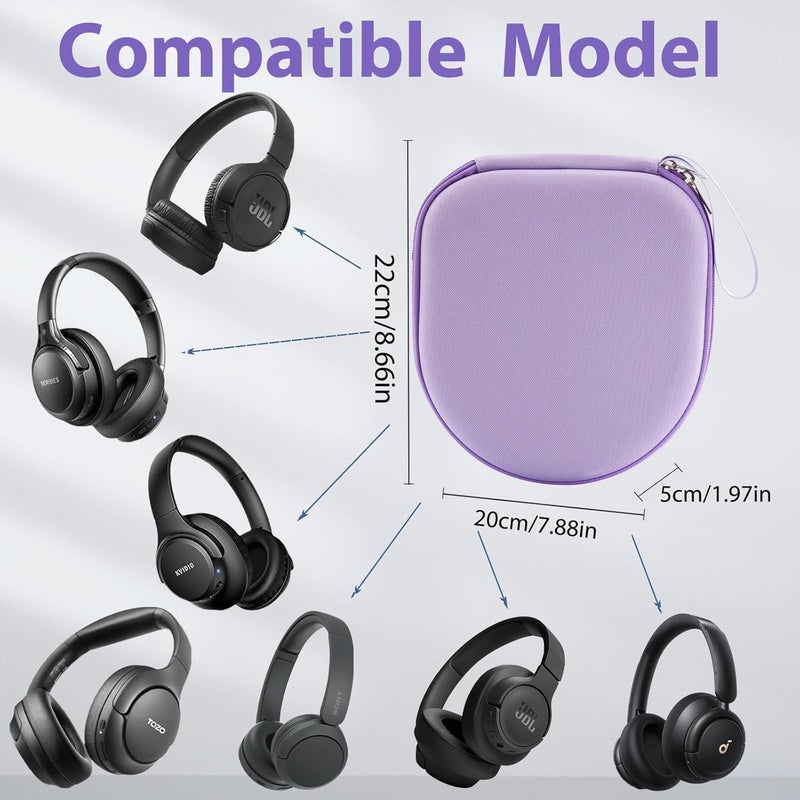 TYSORETY Case Compatible with Tune 520BT 510BT 720BT 770NC 670NC, Sony WH-CH720N WH-CH520 Noise Canceling Wireless Headphones, Portable Travel Headphone Case (Purple) - Image 2